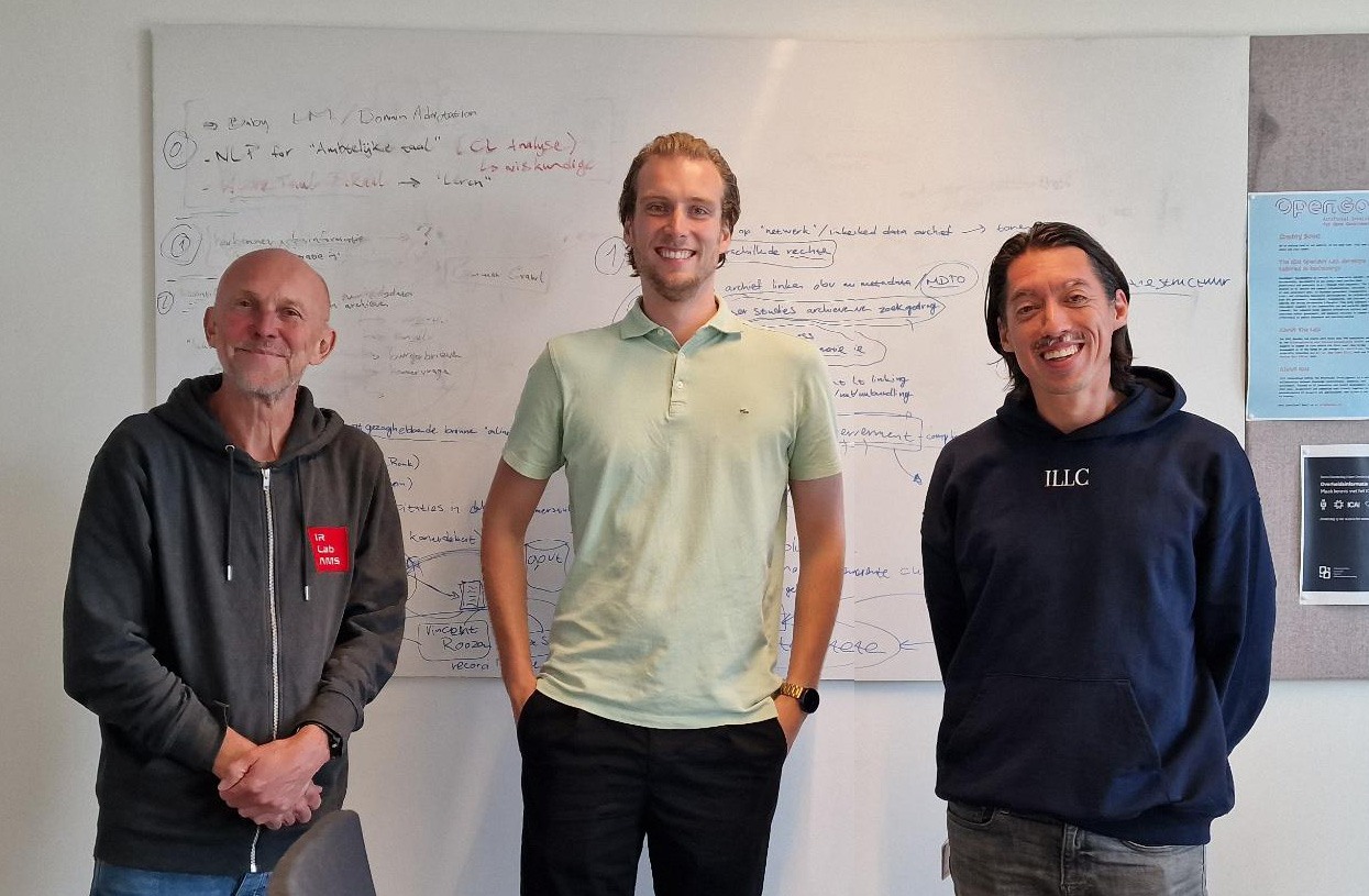 Maarten Marx, Maik Larooij, and David Graus in the OpenGov Lab